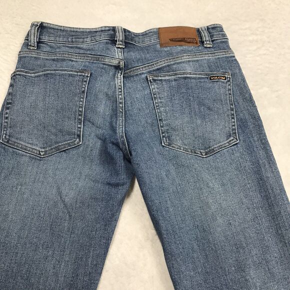 VOLCOM Solver Jean Men 29(30x28) Modern Straight Stretch Med Light Wash Surf - Picture 5 of 16